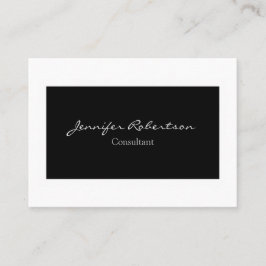 Tarjeta De Visita Clásico Simple Llanto Blanco Negro Único