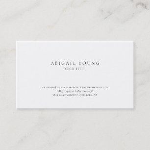 Tarjeta De Visita Clásico Simple Plain Profesional Minimalista