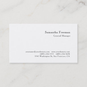 Tarjeta De Visita Clásico Tradicional Simple Negro Blanco Minimalist