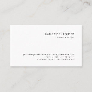 Tarjeta De Visita Clásico Tradicional Simple Negro Blanco Minimalist