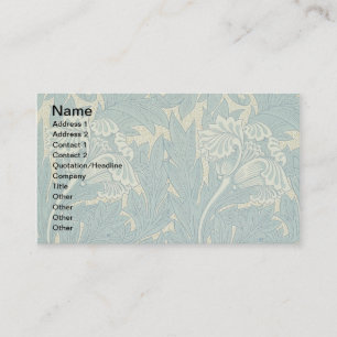 Tarjeta De Visita Clásico Tulipán Azul Floral de William Morris