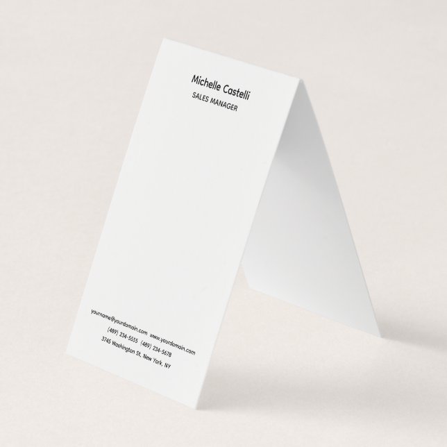 Tarjeta De Visita Clásico Único Profesional Simple (Anverso)
