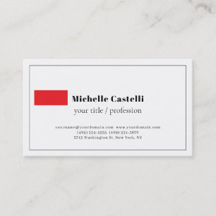 Tarjeta De Visita Clásico Único Profesional Simple
