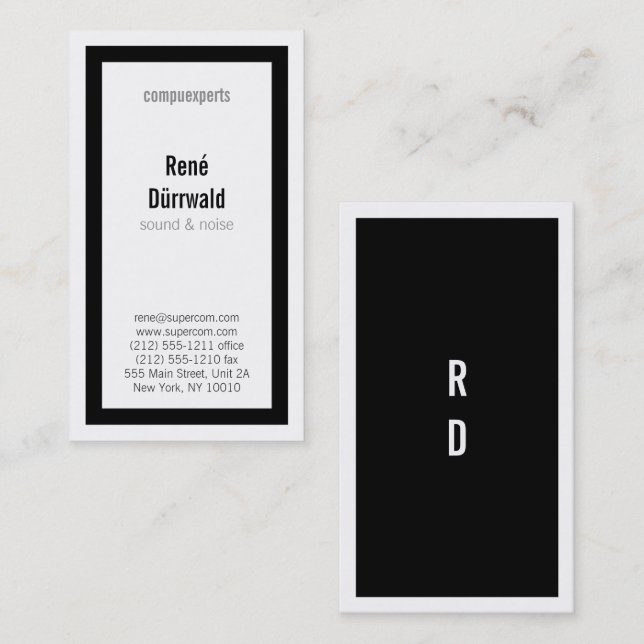 Tarjeta De Visita Clásicos audaces en blanco y negro (Anverso / Reverso)