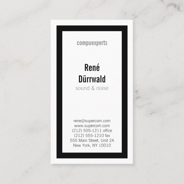 Tarjeta De Visita Clásicos en BW (Anverso)