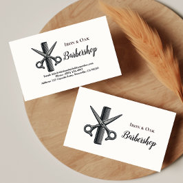 Tarjeta De Visita Classic Barbershop Tools Vintage Style