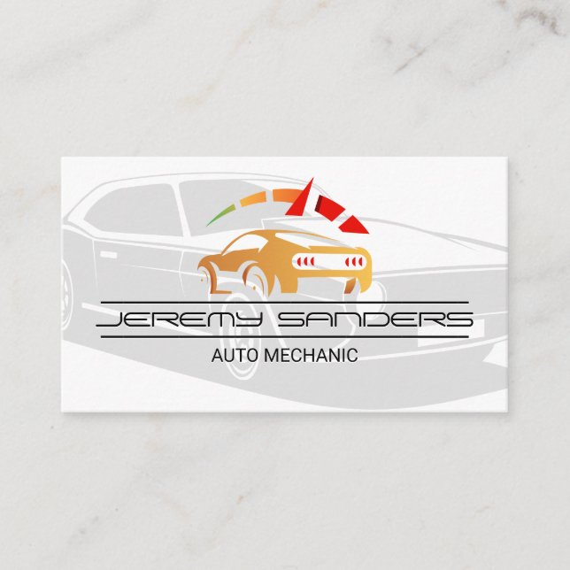 Tarjeta De Visita Classic Car | Auto Parts | Mechanic  (Anverso)
