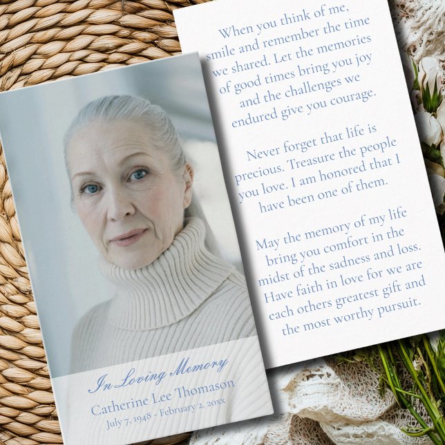 Tarjeta De Visita Classic In Loving Memory Photo Prayer Cards (Classic In Loving Memory Photo Prayer Cards
)