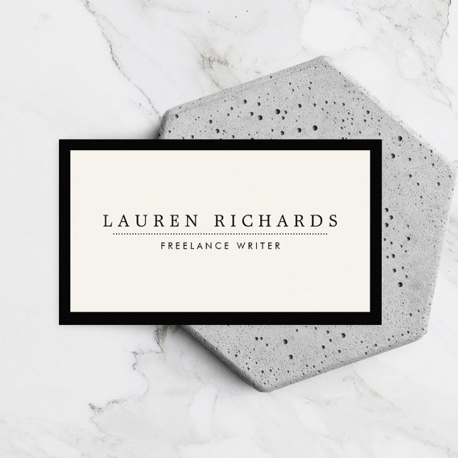 Tarjeta De Visita Classic Luxe Black and Ivory with Social Media (Subido por el creador)