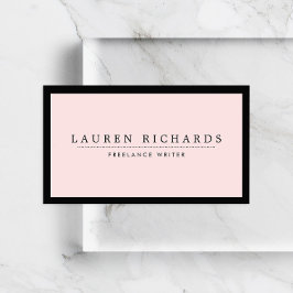 Tarjeta De Visita Classic Luxe Black and Pink with Social Media