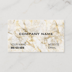 Tarjeta de visita Classic Luxury White & Gold Marb