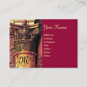 Tarjeta De Visita CLASSIC MONOGRAM 2 amarillo intenso