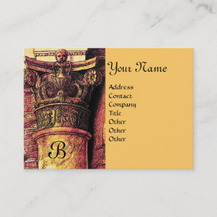 Tarjeta De Visita CLASSIC MONOGRAM 2 amarillo intenso