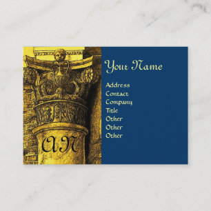 Tarjeta De Visita CLASSIC MONOGRAM 2 azul rojo brillante