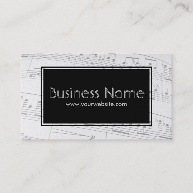 Tarjeta De Visita Classic Music Notes Musical Business Card (Anverso)