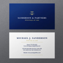 Classic navy blue and gold attorney at law