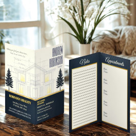 Tarjeta De Visita Classic Navy Open House Floor Plan Elegant Detail 