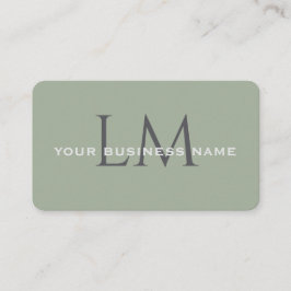 Tarjeta De Visita Classic Sage Green Monogram Branding