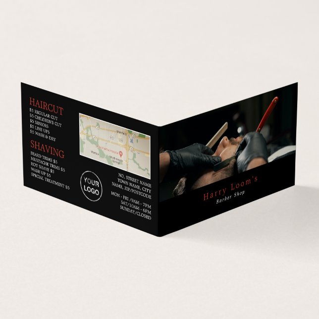 Tarjeta De Visita Classic Shave, Men's Barbers, Loyalty Card, (Exterior)