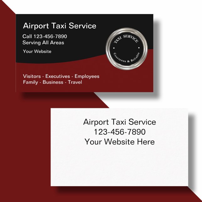 Tarjeta De Visita Classy Airport Taxi Service Cards Business (Subido por el creador)