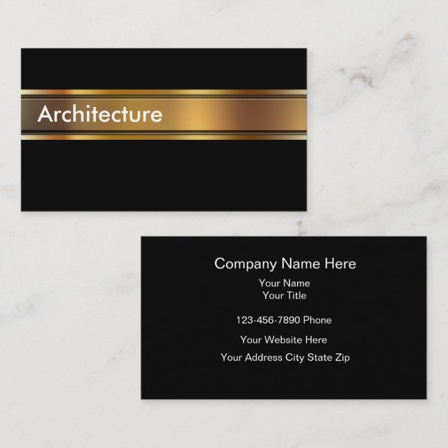 Tarjeta De Visita Classy Architect Theme Business Cards (Anverso / Reverso)