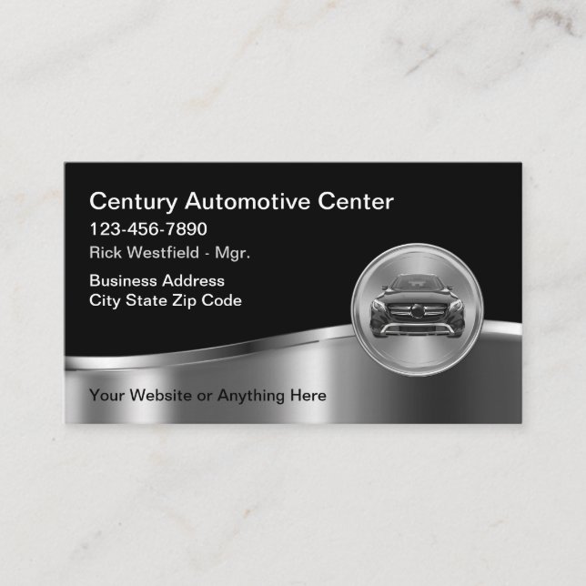 Tarjeta De Visita Classy Automotive Modern Business Cards (Anverso)