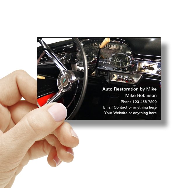 Tarjeta De Visita Classy Car Theme Auto Restauration Services (Subido por el creador)