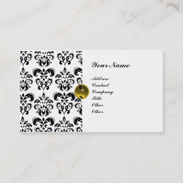 TARJETA DE VISITA CLASSY DAMASK MONOGRAM (Anverso)