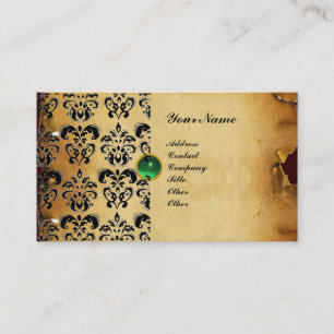 TARJETA DE VISITA CLASSY DAMASK PARCHMENT MONOGRAM