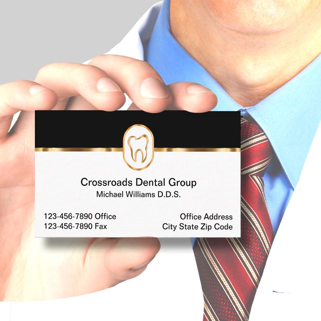 Tarjeta De Visita Classy Dentist Office Upscale Business Cards (Subido por el creador)
