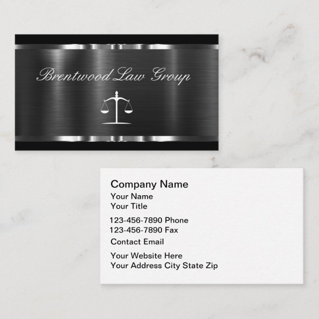 Tarjeta De Visita Classy Elegant Attorney Business Cards Design (Anverso / Reverso)