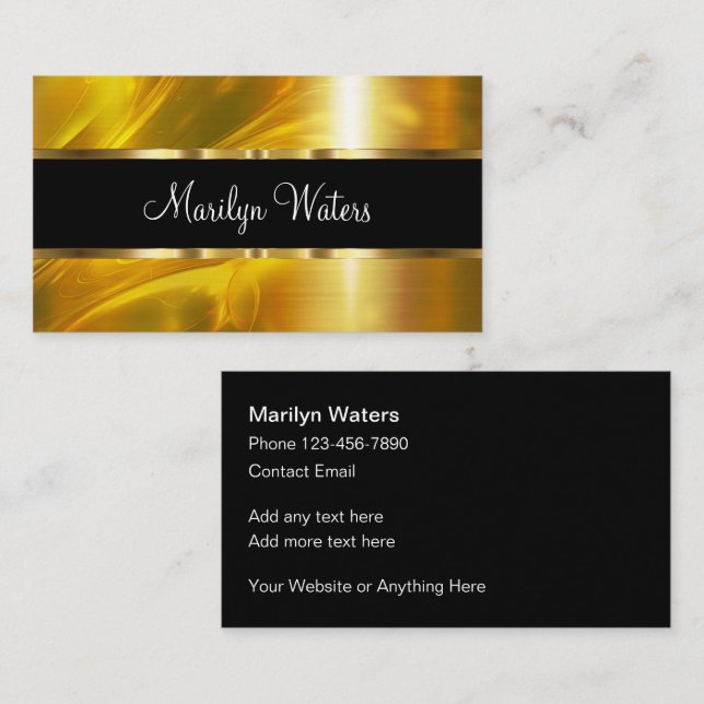 Tarjeta De Visita Classy Elegant Gold Design Elements  (Anverso / Reverso)