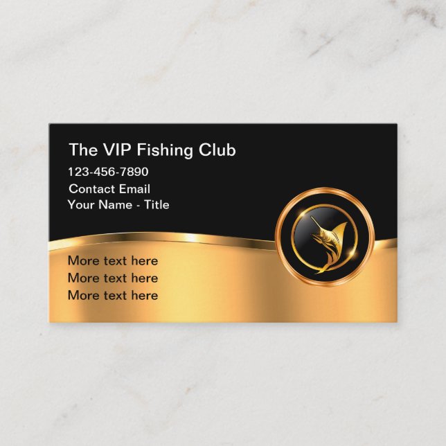 Tarjeta De Visita Classy Fishing And Boat Captain Business Card (Anverso)