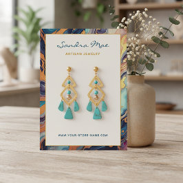 Tarjeta De Visita Classy Gold Glitter Marble Jewelry Display Card