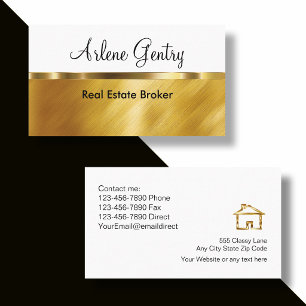 Tarjeta De Visita Classy Gold Real Estate Cards Business