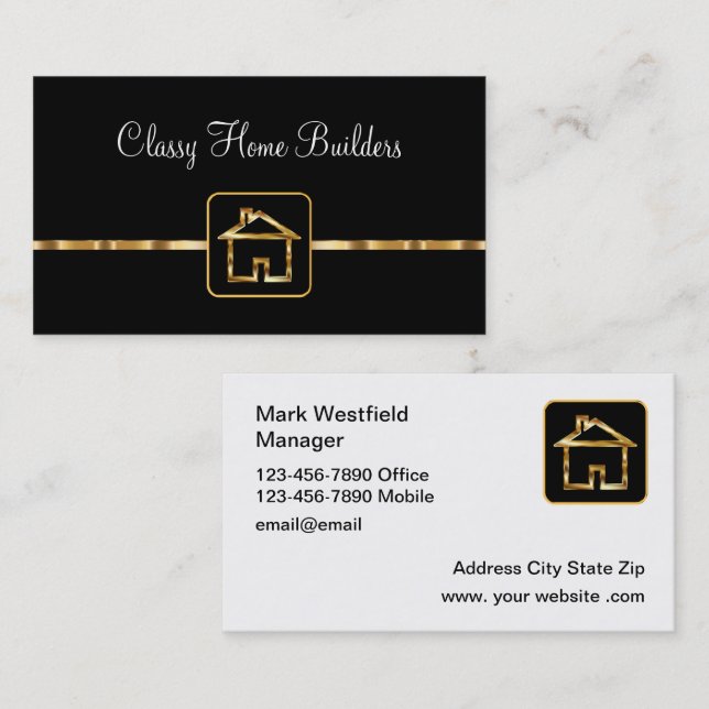 Tarjeta de visita Classy Homes Builder (Anverso / Reverso)