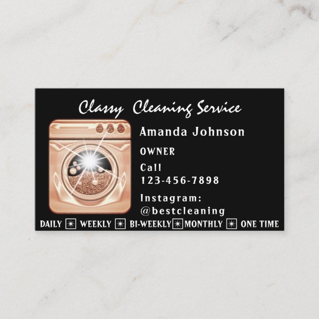 Tarjeta De Visita Classy House Cleaning Services Código QR para el l (Anverso)