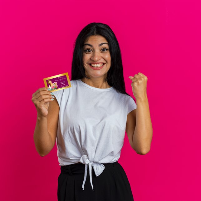 Tarjeta De Visita Classy House Office Cleding Service Maid Gold (Classy House Office Cleaning Service Maid Gold Business Card)