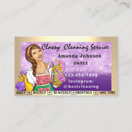 Tarjeta De Visita Classy House Office Cleing Services Maid Purple