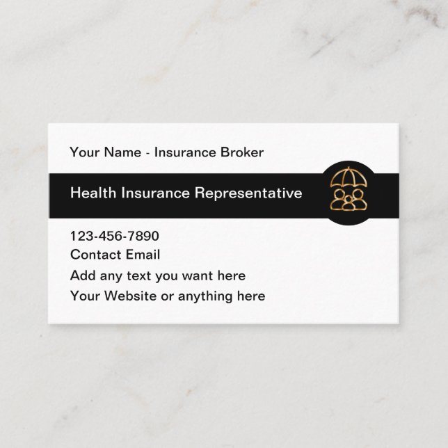 Tarjeta De Visita Classy Insurance Broker Business Card Design (Anverso)
