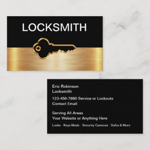 Tarjeta De Visita Classy Locksmith Security Business Cards