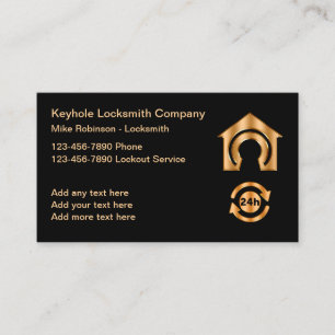 Tarjeta De Visita Classy Locksmith Servicio las 24 horas
