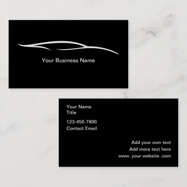 Tarjeta De Visita Classy Luxury Automotive Black Core (Anverso / Reverso)