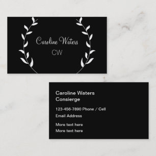 Tarjeta de visita Classy Monogram Concierge