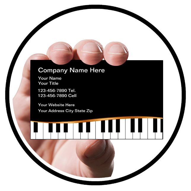 Tarjeta De Visita Classy Music Business Cards Tema Piano (Subido por el creador)