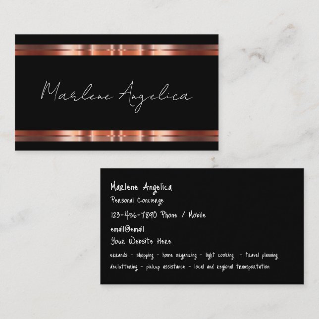 Tarjeta De Visita Classy Personal Concierge Services (Anverso / Reverso)