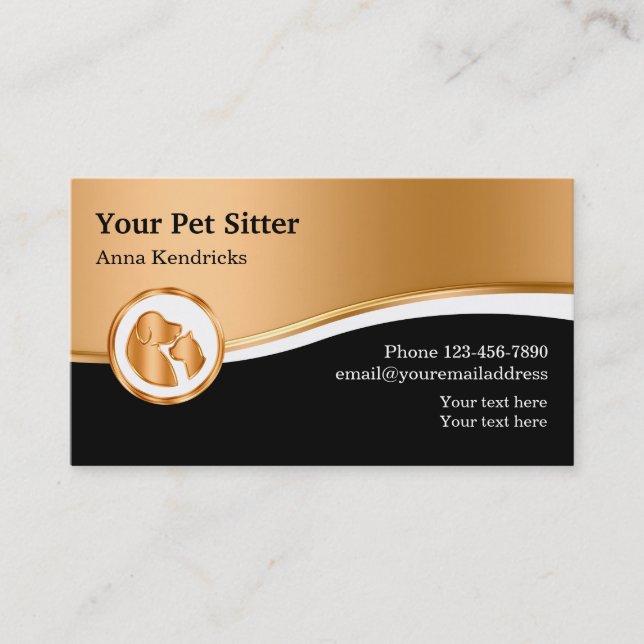 Tarjeta De Visita Classy Pet Service Business Cards (Anverso)