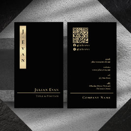 Tarjeta De Visita Classy Professional Luxe Black Gold Business Card