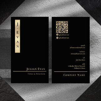 Tarjeta De Visita Classy Professional Luxe Black Gold Business Card