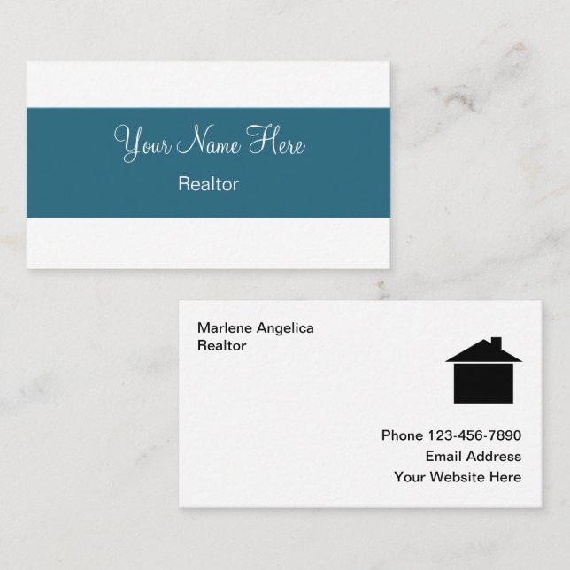 Tarjeta De Visita  Classy Real Estate Business Cards (Anverso / Reverso)